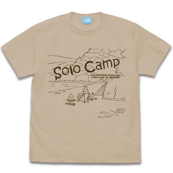 搖曳露營△ : 日版 (大碼)「志摩凜」Solo Camp 淺米色 T-Shirt