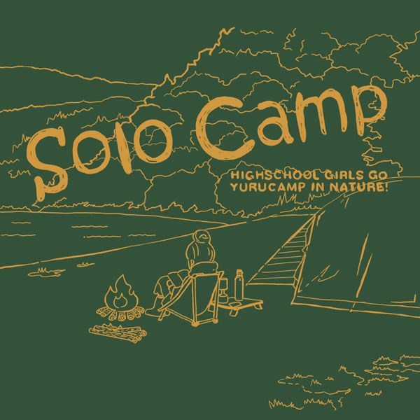 搖曳露營△ : 日版 (加大)「志摩凜」Solo Camp 常苔蘚綠 T-Shirt