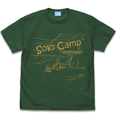 搖曳露營△ (中碼)「志摩凜」Solo Camp 常苔蘚綠 T-Shirt Rin's Solo Camp T-Shirt /IVY GREEN-M【Laid-Back Camp】