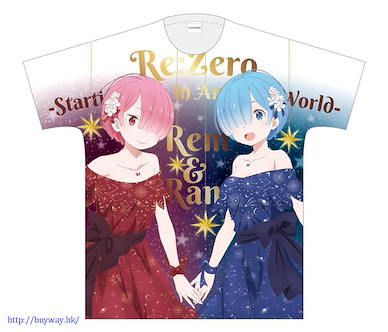 Re：從零開始的異世界生活 (大碼)「雷姆 + 拉姆」晚裝 T-Shirt Rem & Ram T-Shirt Evening Dress L Size【Re:Zero】