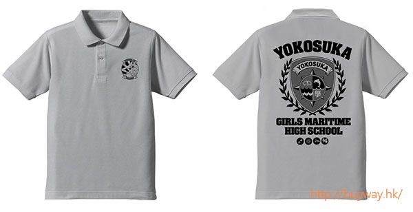 高校艦隊 : 日版 (大碼) "橫須賀女子海洋學校" 灰色 Polo Shirt