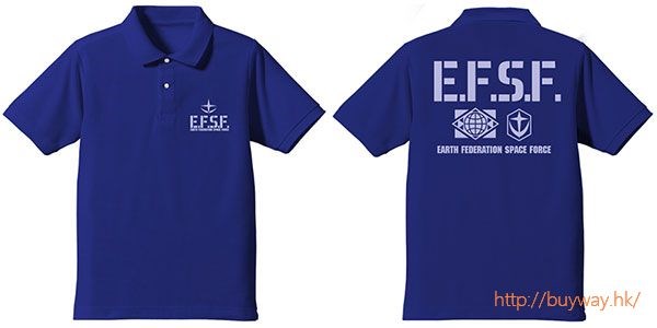 機動戰士高達系列 : 日版 (細碼) "地球連邦宇宙軍" 藍色 Polo Shirt