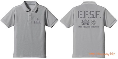 機動戰士高達系列 (加大) "地球連邦宇宙軍" 灰色 Polo Shirt E.F.S.F. Polo Shirt / GRAY - XL【Mobile Suit Gundam Series】