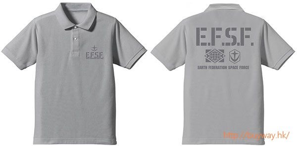 機動戰士高達系列 : 日版 (細碼) "地球連邦宇宙軍" 灰色 Polo Shirt