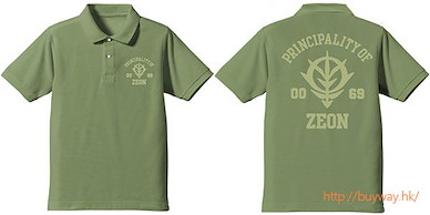 機動戰士高達系列 (加大)「吉姆」綠茶色 Polo Shirt Zeon Polo Shirt / GREEN TEA - XL【Mobile Suit Gundam Series】