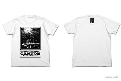 機動戰士高達系列 (細碼)「新美國自由女神砲」白色 T-Shirt Neo America The Statue of Liberty Cannon T-Shirt / WHITE-S【Mobile Suit Gundam Series】