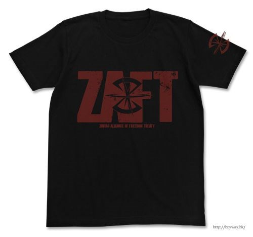 機動戰士高達系列 : 日版 (大碼)「Z.A.F.T」黑色 T-Shirt