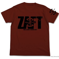 機動戰士高達系列 : 日版 (大碼)「Z.A.F.T」酒紅色 T-Shirt