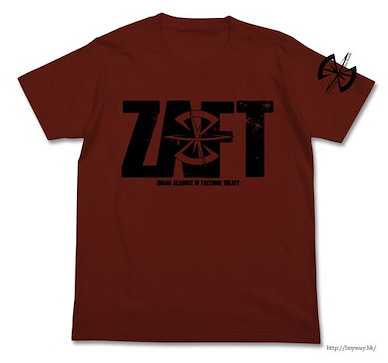 機動戰士高達系列 (細碼)「Z.A.F.T」酒紅色 T-Shirt Z.A.F.T Logo T-Shirt / BURGUNDY-S【Mobile Suit Gundam Series】