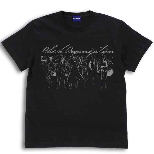名偵探柯南 : 日版 (加大)「黑衣組織」寬鬆 黑色 T-Shirt