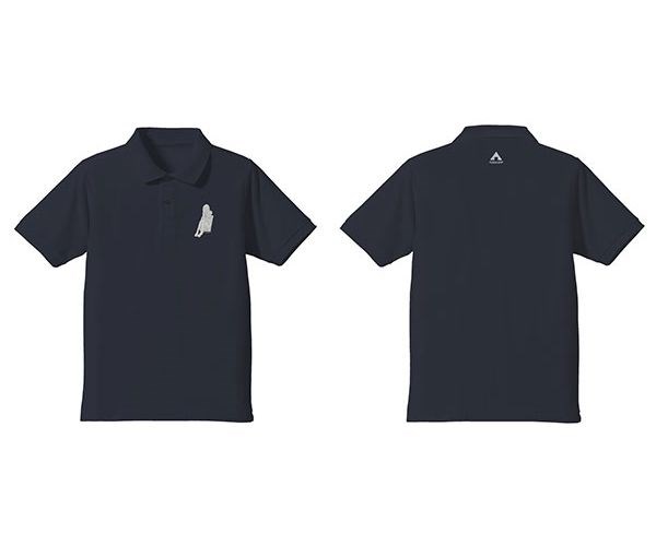 搖曳露營△ : 日版 (加大)「志摩凜」刺繡 深藍色 Polo Shirt