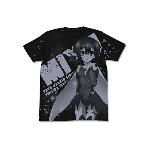 Fate 外傳 魔法少女☆伊莉雅 : 日版 (細碼)「美遊」All Print 黑色 T-Shirt