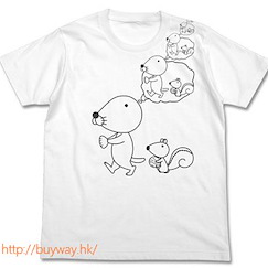 暖暖日記 (加大) 小海獺の妄想 白色 T-Shirt Moso T-Shirt White - XL【Bonobono】
