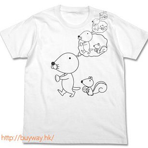 暖暖日記 (加大) 小海獺の妄想 白色 T-Shirt Moso T-Shirt White - XL【Bonobono】