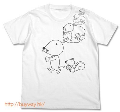 暖暖日記 : 日版 (加大) 小海獺の妄想 白色 T-Shirt