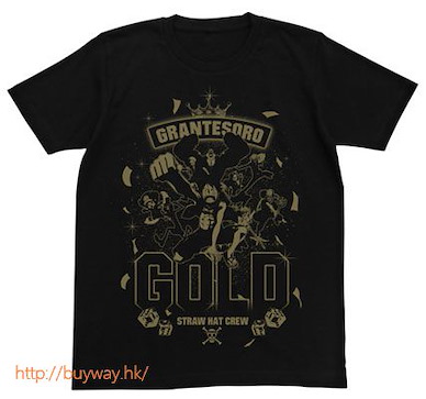 海賊王 (細碼)「FILM GOLD」黑色 T-Shirt FILM GOLD T-Shirt / BLACK - S【One Piece】