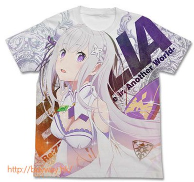 Re：從零開始的異世界生活 (細碼)「艾米莉婭」全彩 T-Shirt 白色 Emilia Full Graphic T-Shirt / WHITE - S【Re:Zero】