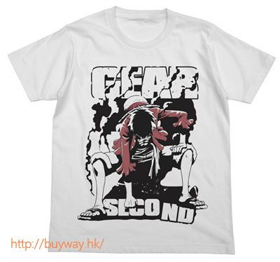 海賊王 : 日版 (細碼)「路飛」"Gear Second" T-Shirt 白色
