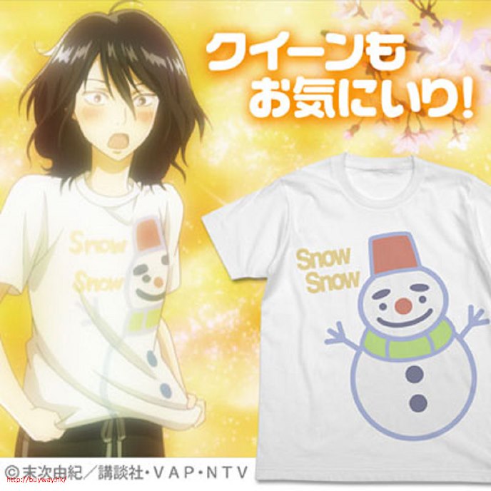 花牌情緣 : 日版 (大碼)「雪人丸」白色 T-Shirt