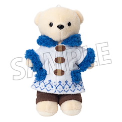 周邊配件 : 日版 公仔服裝 小熊 粗呢大衣 藍