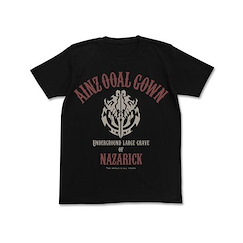 Overlord (細碼)「納薩力克地下大墳墓」標誌 黑色 T-Shirt Ainz Ooal Gown T-Shirt / BLACK-S【Overlord】