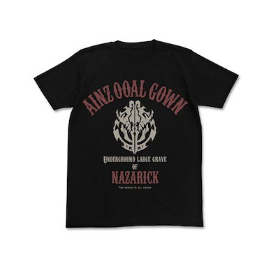 Overlord (大碼)「納薩力克地下大墳墓」標誌 黑色 T-Shirt Ainz Ooal Gown T-Shirt / BLACK-L【Overlord】