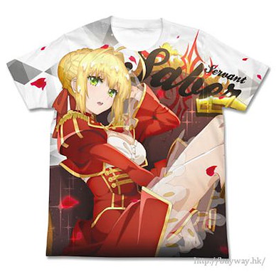 Fate系列 (細碼)「Saber (Nero Claudius 尼祿)」白色 全彩 T-Shirt Saber Full Graphic T-Shirt / WHITE-S【Fate Series】