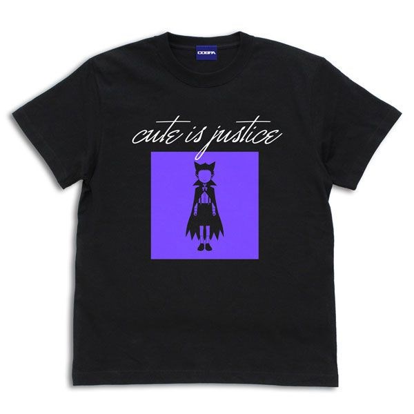 吸血鬼馬上死 : 日版 (大碼)「德拉克」cute is justice 黑色 T-Shirt