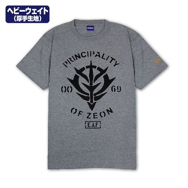 機動戰士高達系列 (細碼)「自護地球方面軍」混合灰色 厚綿 T-Shirt Zeon Earth Attack Force Heavy Weight T-Shirt /MIX GRAY-S【Mobile Suit Gundam Series】