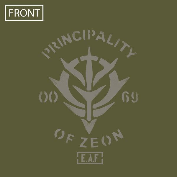 機動戰士高達系列 : 日版 (加大)「自護地球方面軍」墨綠色 厚綿 T-Shirt