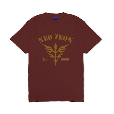 機動戰士高達系列 (細碼)「Neo Zeon」酒紅色 厚綿 T-Shirt Neo Zeong Heavy Weight T-Shirt /BURGUNDY-S【Mobile Suit Gundam Series】