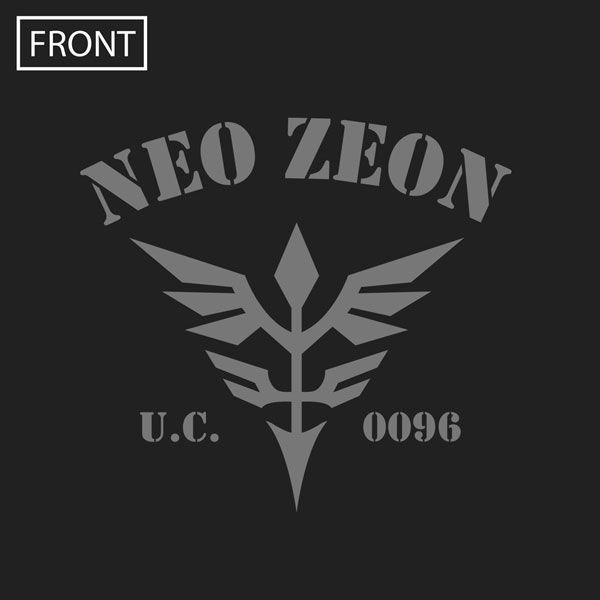 機動戰士高達系列 : 日版 (大碼)「Neo Zeon」墨黑色 厚綿 T-Shirt