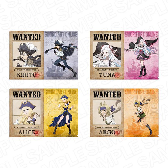 刀劍神域系列 : 日版 「桐谷和人 + 尤娜 + 阿爾戈 + 愛麗絲」海賊 Ver. A4 文件套 (4 枚入)