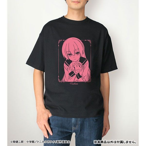 總之就是非常可愛 : 日版 (中碼)「由崎司」男女通用 寬鬆 黑色 T-Shirt
