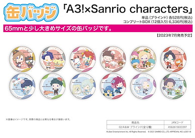A3! 收藏徽章 Sanrio 系列 02 A&W (12 個入) Can Badge x Sanrio Characters 02 A&W (12 Pieces)【A3!】