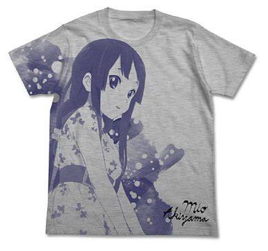 K-On！輕音少女 (大碼) 秋山澪 灰色 T-Shirt Mio All Print Gray T-Shirt【K-On!】(Size: Large)