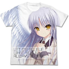 天使的脈動 (加大)「立華奏 / 天使」白色 T-Shirt T-Shirt Kanade / Angel Wing White【Angel Beats!】(Size: XLarge)