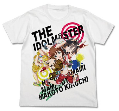 偶像大師 (大碼) D 春香 / 真美 / 真 白色 T-Shirt T-Shirt D Haruka / Mami / Makoto White【The Idolm@ster】(Size: Large)
