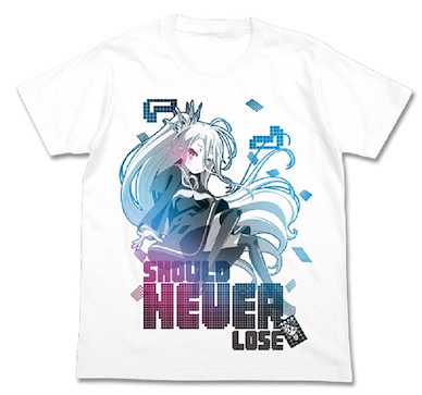 遊戲人生 (大碼)「白」白色 T-Shirt T-Shirt Shiro White【No Game No Life】(Size: Large)