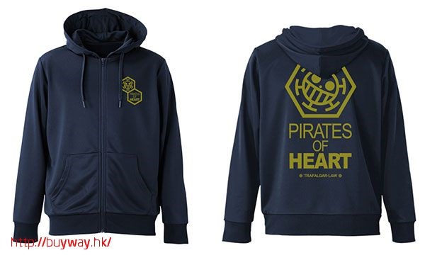 海賊王 : 日版 (大碼) "Pirates of Heart" 藍色 連帽衫