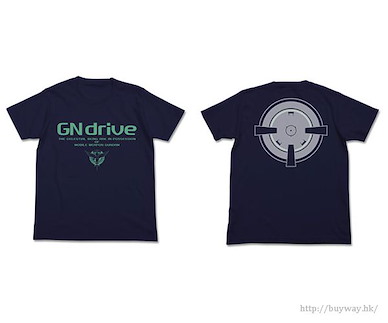 機動戰士高達系列 (細碼)「GNdrive」深藍色 T-Shirt GN Drive T-Shirt / NAVY-S【Mobile Suit Gundam Series】