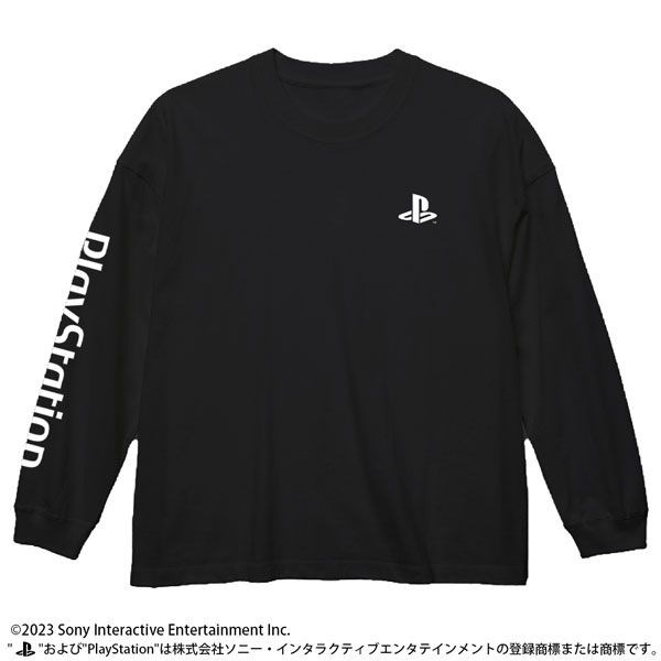 PlayStation : 日版 (加大)「PlayStation」寬鬆 長袖 黑色 T-Shirt