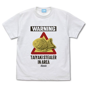 Kanon (加大)「鯛魚燒小偷出沒注意」白色 T-Shirt Taiyaki Stealer Area T-Shirt /WHITE-XL【Kanon】