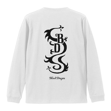 東京復仇者 (大碼)「黑龍」長袖 白色 T-Shirt Black Dragon Sleeve Rib Long Sleeve T-Shirt /WHITE-L【Tokyo Revengers】