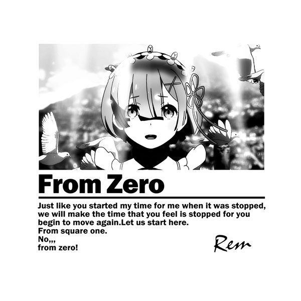 Re：從零開始的異世界生活 : 日版 (大碼)「雷姆」From Zero 白色 T-Shirt