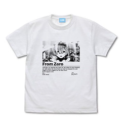 Re：從零開始的異世界生活 (大碼)「雷姆」From Zero 白色 T-Shirt From Zero Graphic T-Shirt /WHITE-L【Re:Zero】