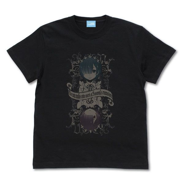 Re：從零開始的異世界生活 : 日版 (細碼)「拉姆 + 雷姆」Ver. 2.0 黑色 T-Shirt