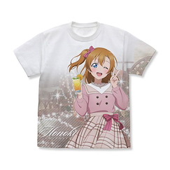 LoveLive! 明星學生妹 (中碼)「高坂穗乃果」Party Dress Ver. 全彩 T-Shirt New Illustration Honoka Kosaka Full Graphic T-Shirt Party Dress Ver./WHITE-M【Love Live! School Idol Project】