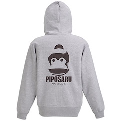 捉猴啦 : 日版 (加大)「嗶波猴」混合灰色 連帽拉鏈外套