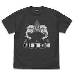 徹夜之歌 (加大)「七草薺」SOMEONE SAID HUMAN BLOOD TASTES BEST AT NIGHT 墨黑色 T-Shirt Nazuna Psychedelic T-Shirt /SUMI-XL【Call of the Night】